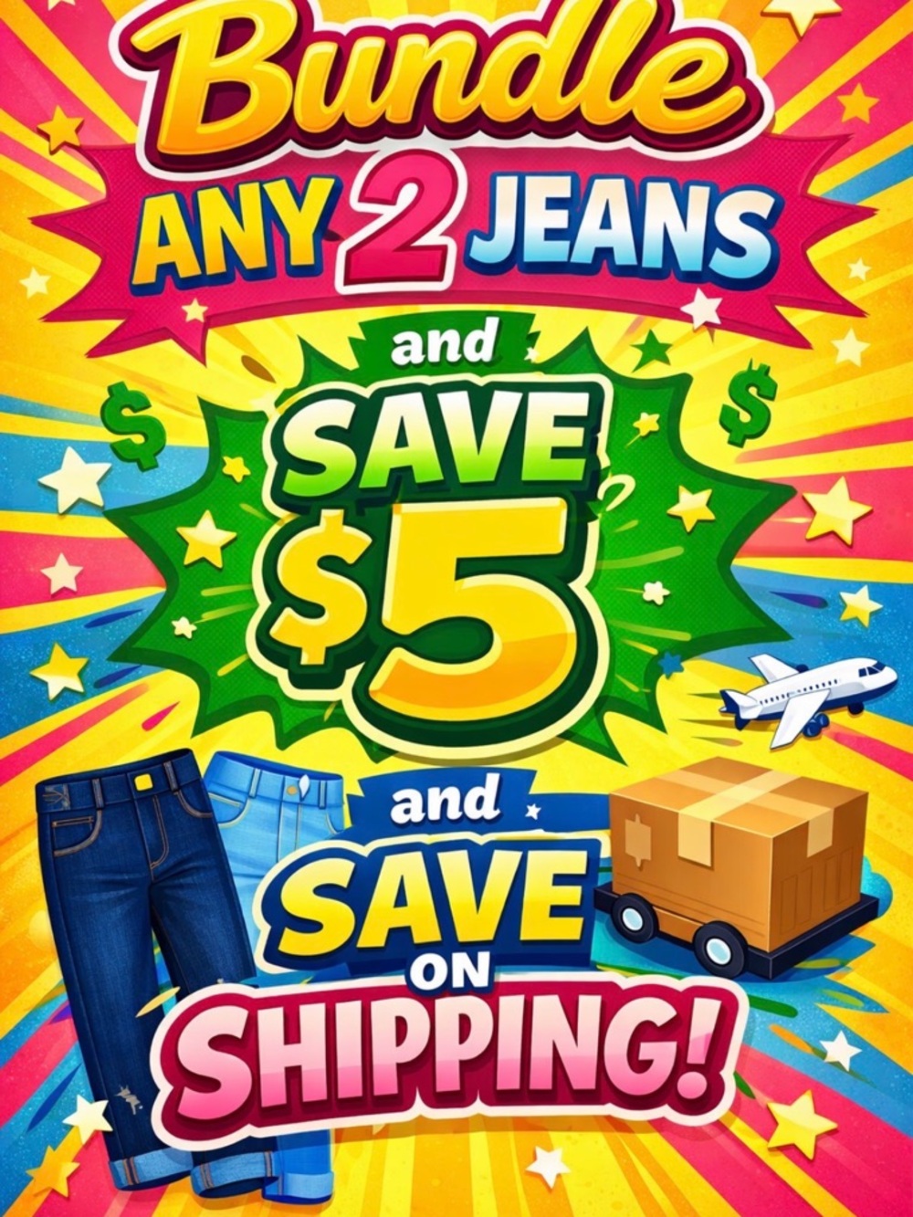 Bundle any two jeans and save